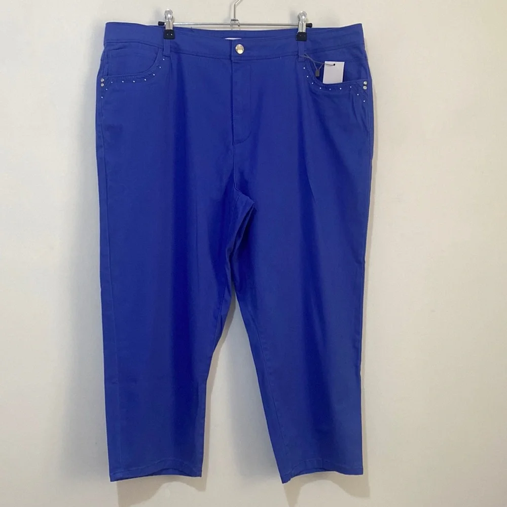 W.Lane - Cobolt Blue Crop Pants - Size 20 - Picture 2 of 5